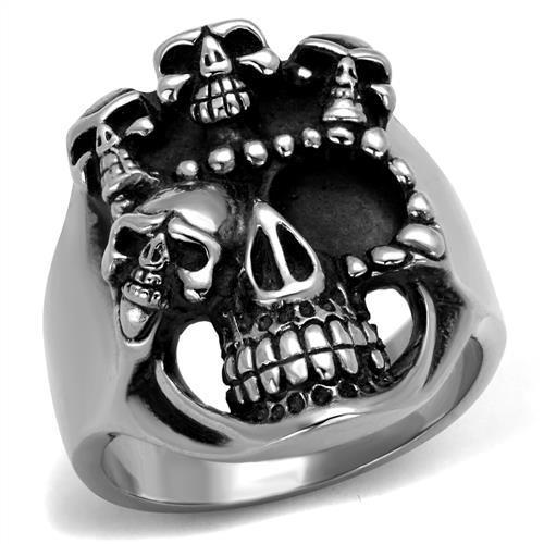 JCE2329-10 High polished (no plating) Stainless Steel Ring with Epoxy  in Jet-10